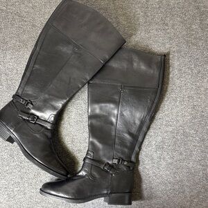 Easy Spirit Selbie Black Leather‎ Riding Boots Size 7.5 M - WC